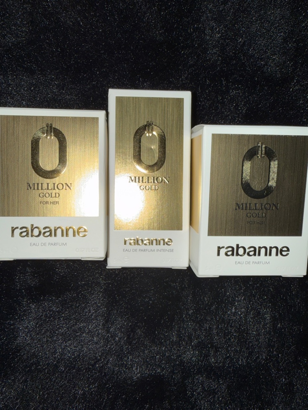 Paco Rabanne 1 Million Gold for Her Eau de Parfum x3 bnib  5ml bottles